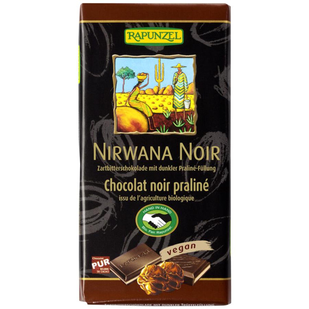 RAPUNZEL Nirwana Noir mit Praliné-Füllung - 100 g 