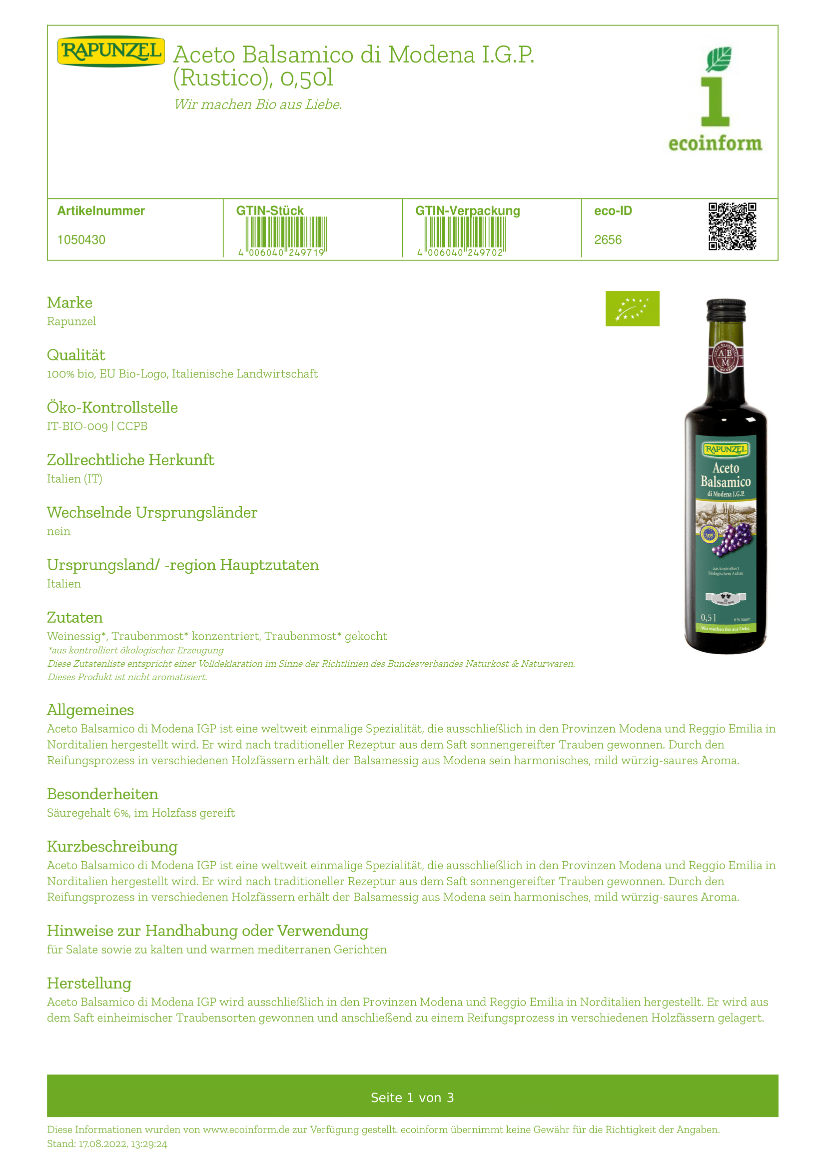 Aceto Balsamico (Rustico)