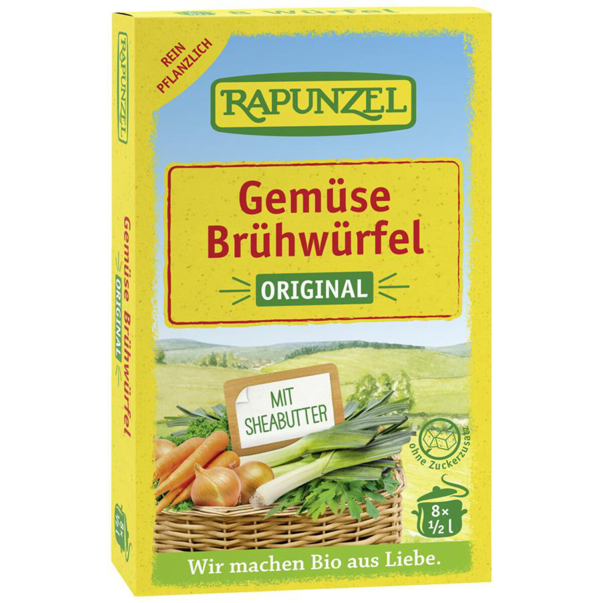 RAPUNZEL Gemüse Brühwürfel Original mit Hefe – 84 g