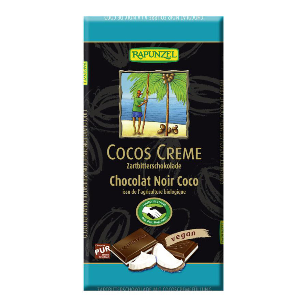 RAPUNZEL Cocos Creme Zartbitterschokolade – 100 g
