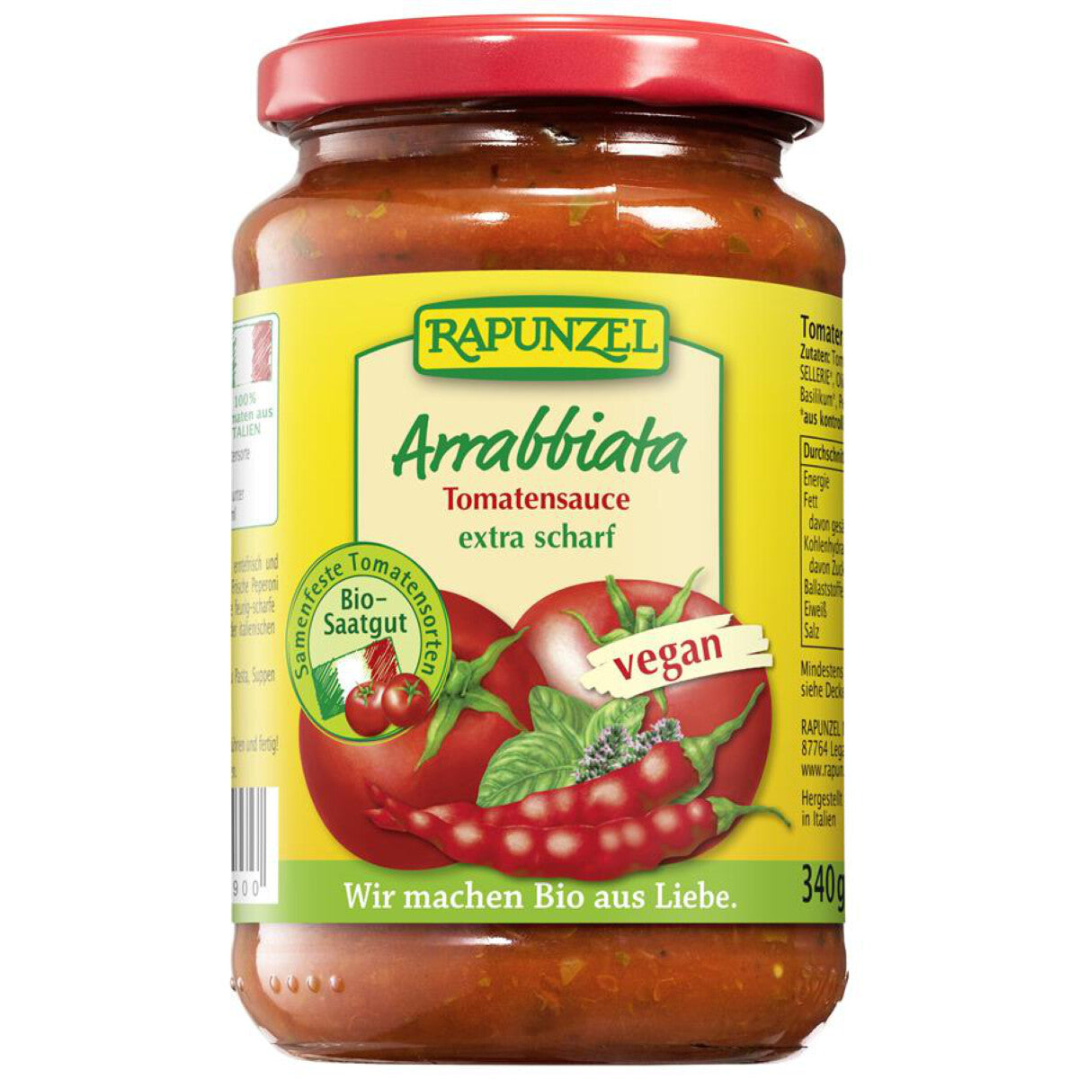 RAPUNZEL Tomatensauce Arrabbiata - 340 g