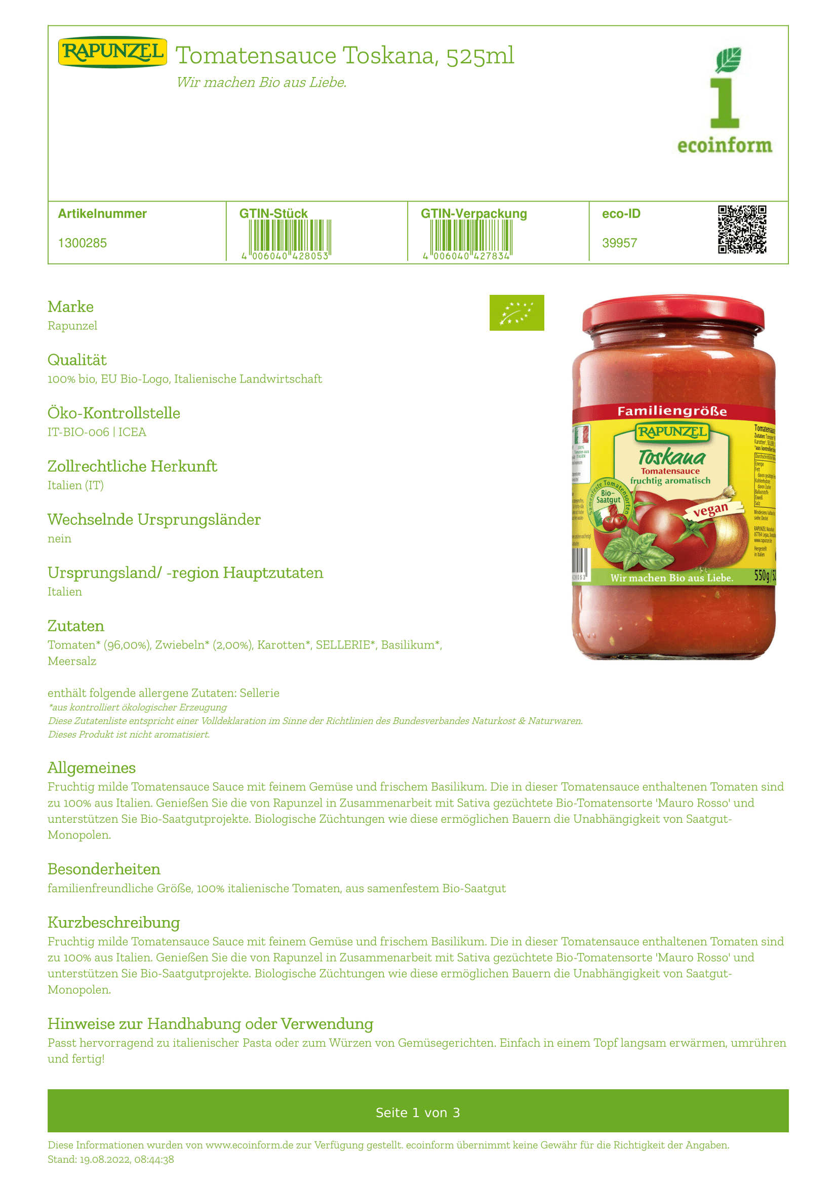 Tomaten Sauce Toskana