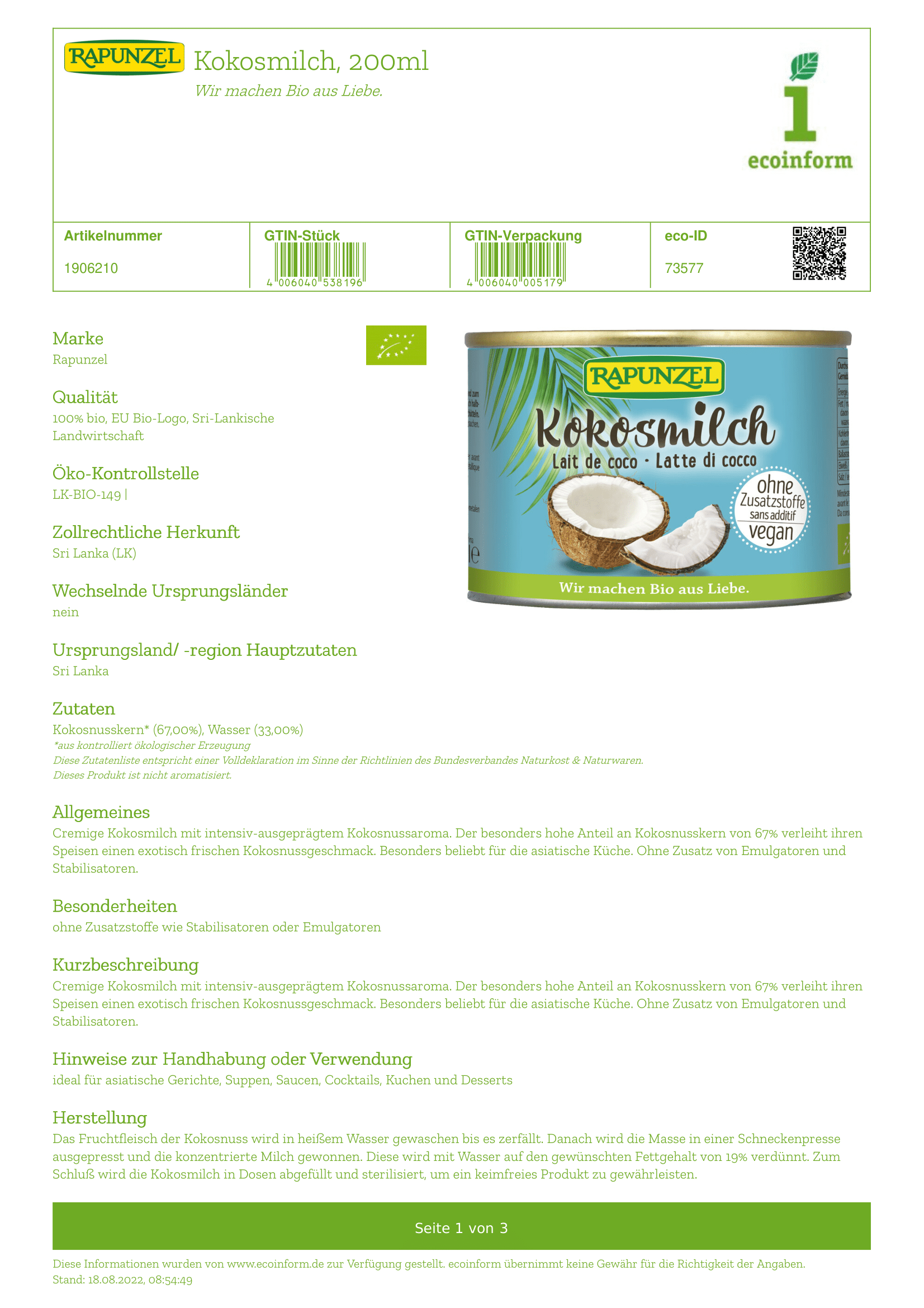 Kokosmilch