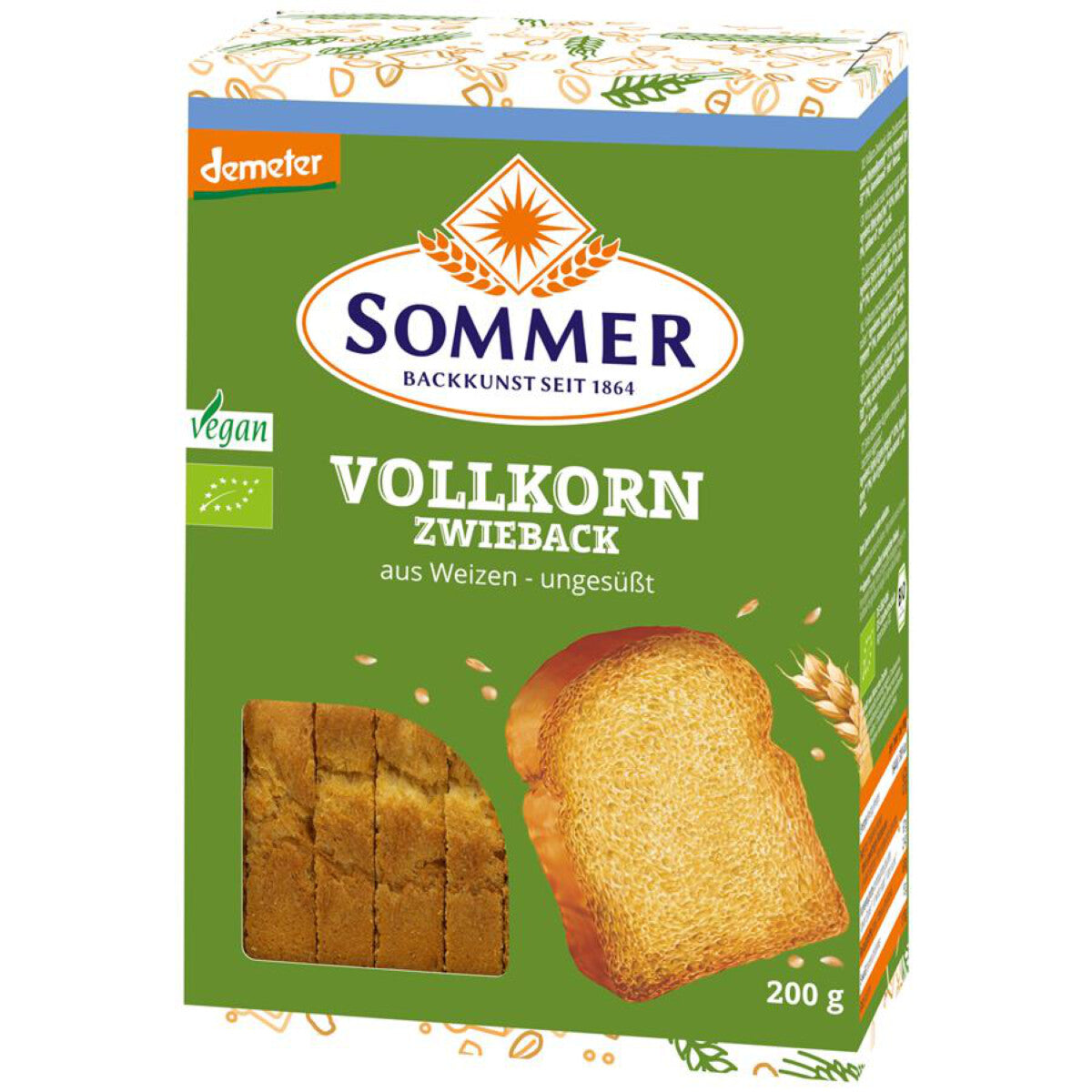 SOMMER & CO Weizen Vollkorn Zwieback ungesüßt - 200 g