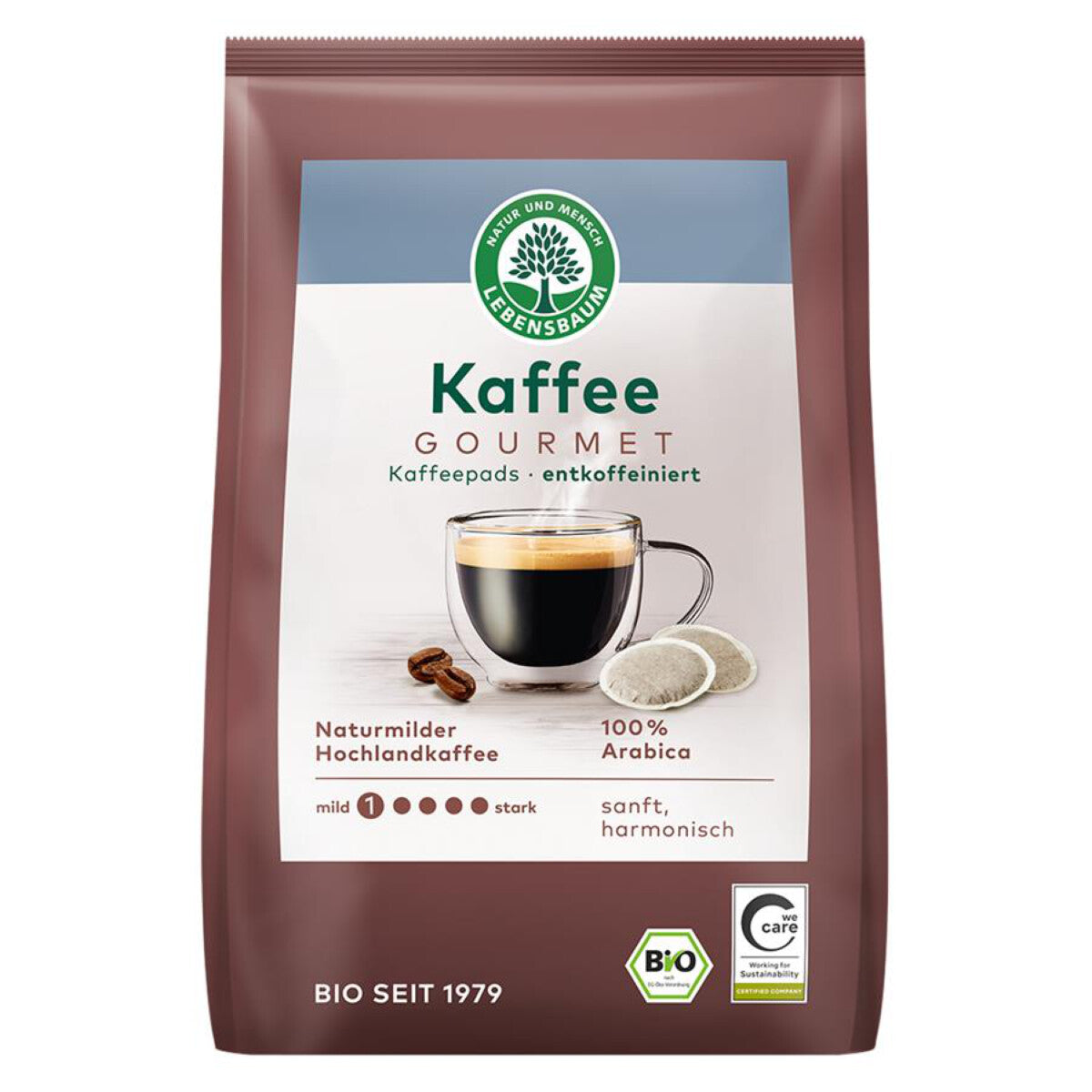 LEBENSBAUM Caffè Crema Pads entkoffeiniert - 126 g