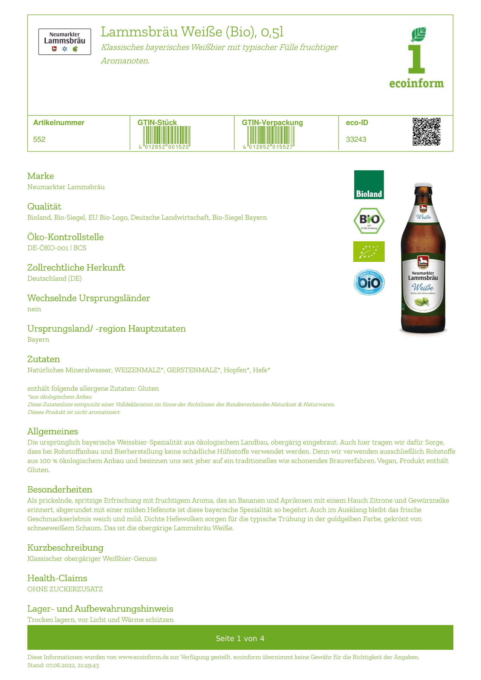 Weißes Bier