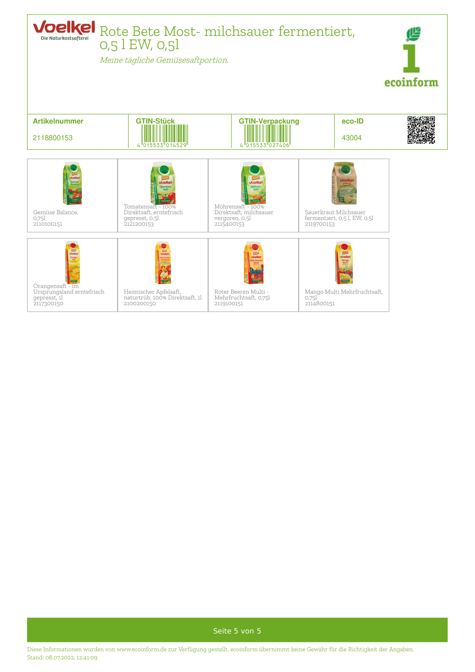 Rote Bete-Saft EW