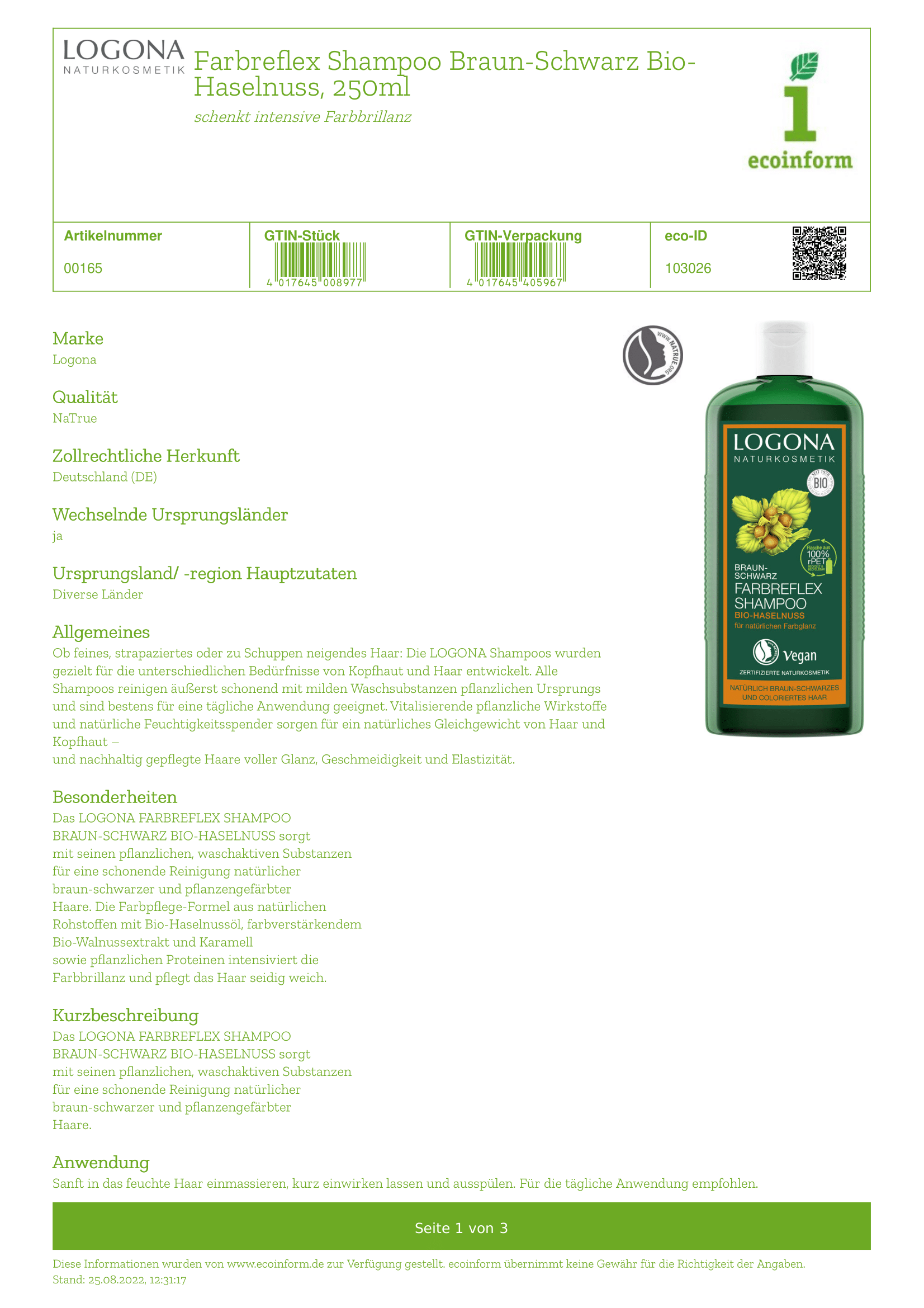 Farbreflex Shampoo braun-schwarz