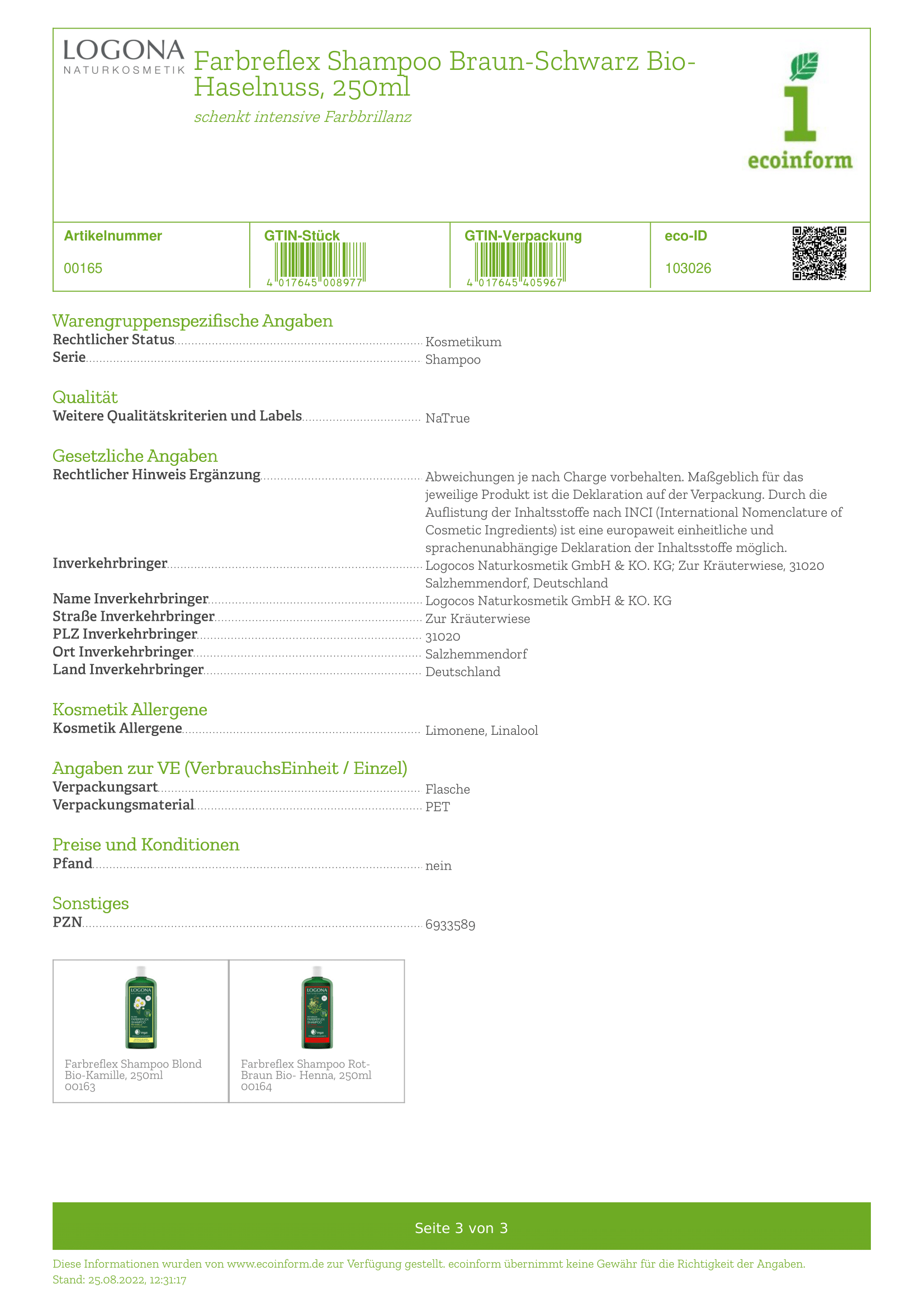 Farbreflex Shampoo braun-schwarz