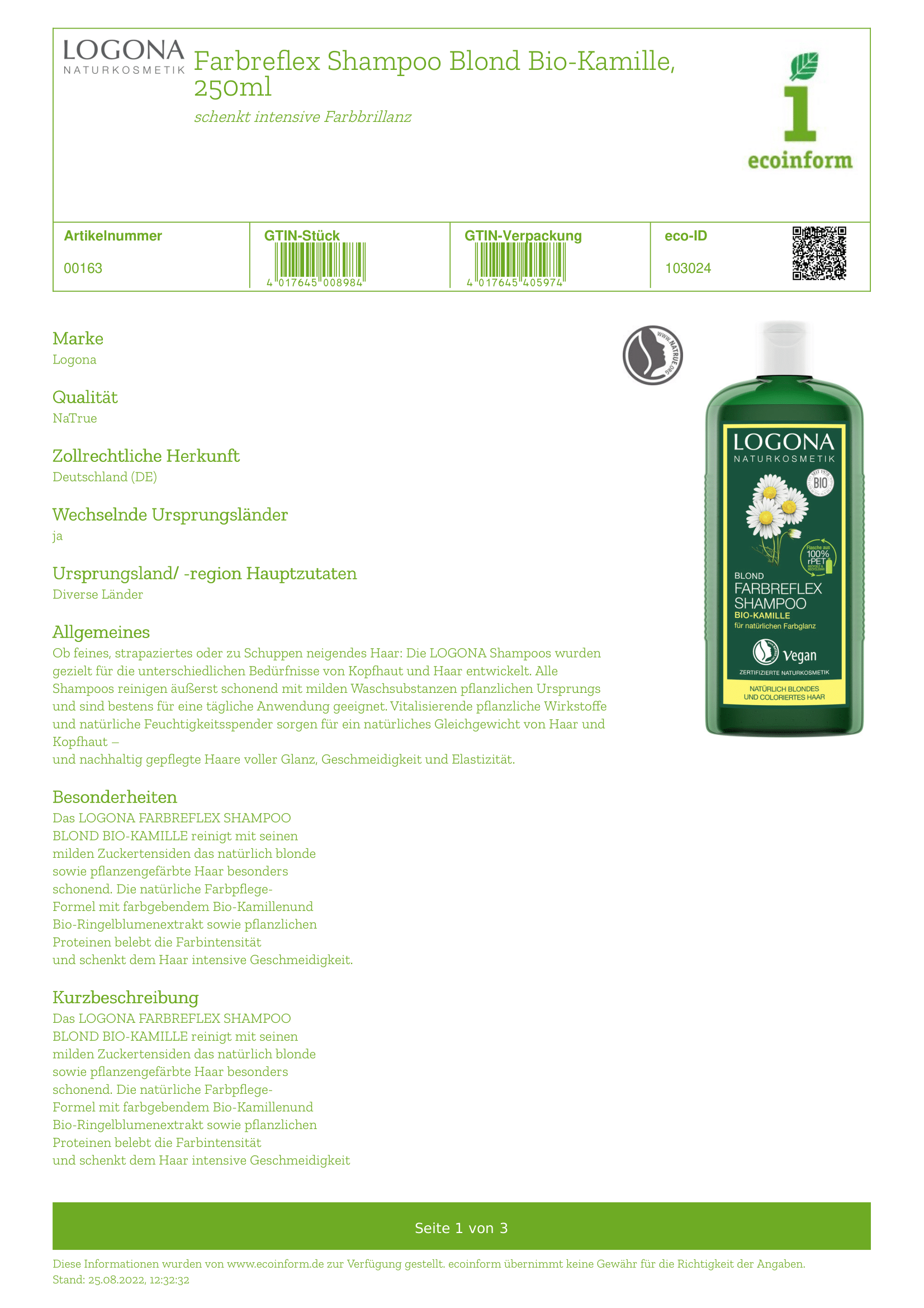 Farbreflex Shampoo Kamille