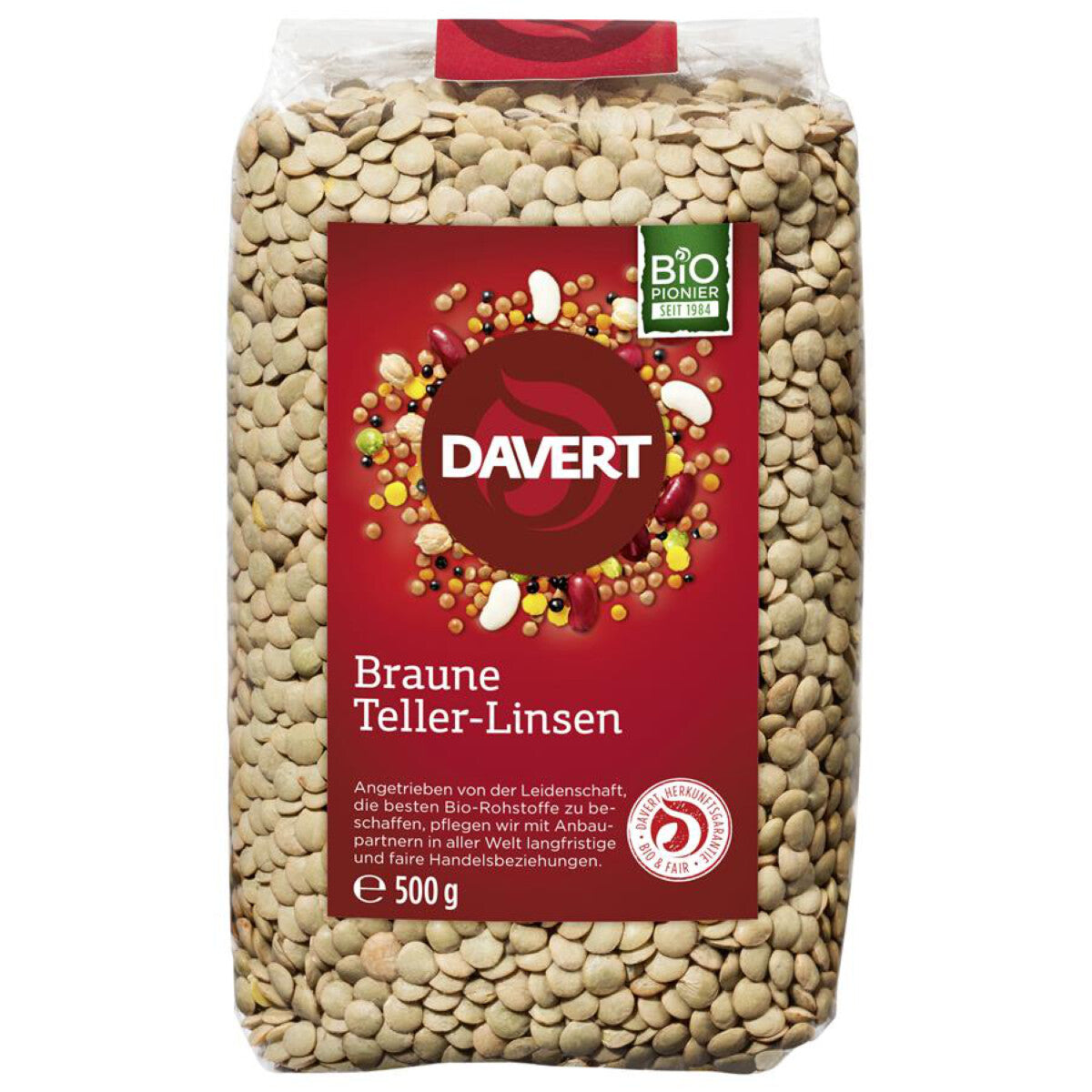 DAVERT Braune Teller-Linsen - 500 g