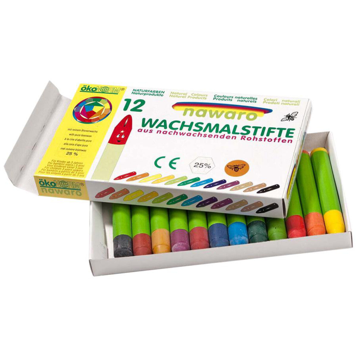 NAWARO Wachsmalstifte 12 Farben - 1 Pkg.