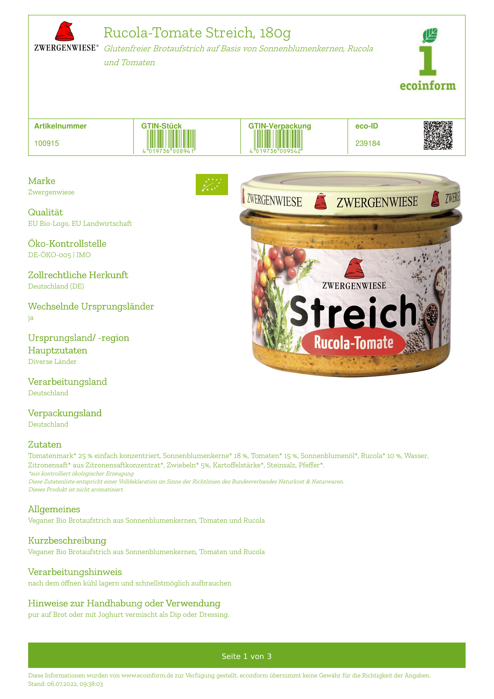 Rucola-Tomate Streich