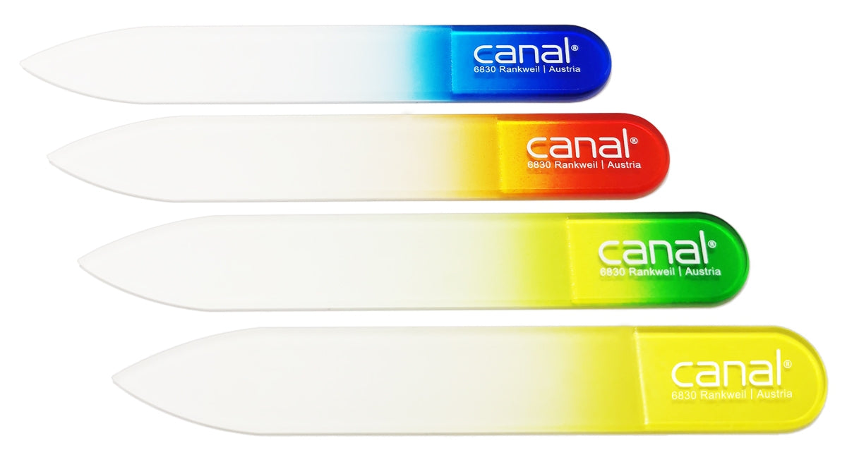 CANAL Hartglasfeile beidseitig farbiger Verlauf -  8 cm 
