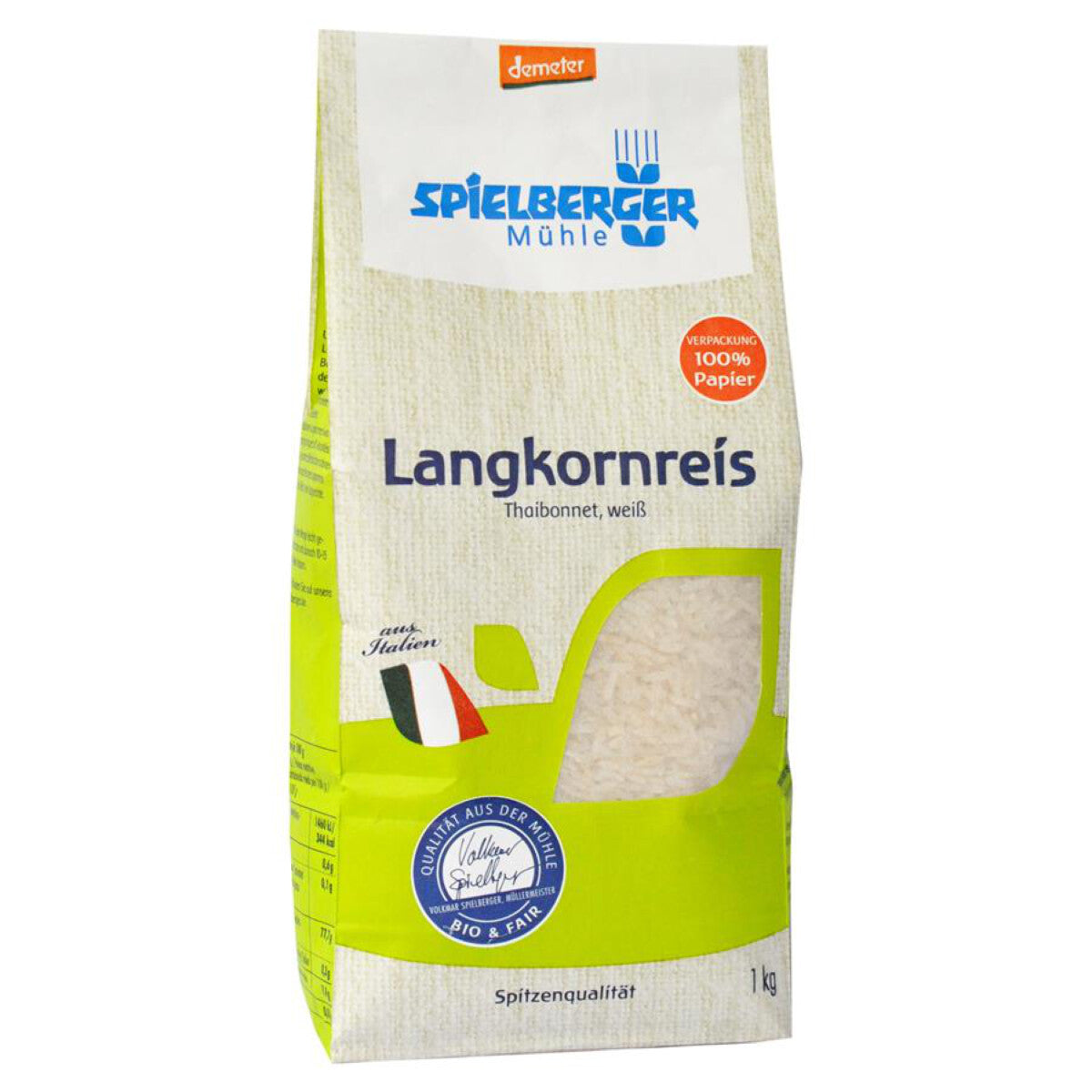 SPIELBERGER MÜHLE Langkornreis Thaibonnet, weiß - 1 kg