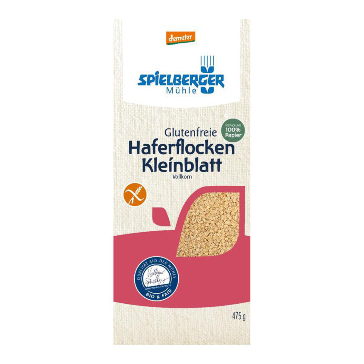 SPIELBERGER MÜHLE Kleinblatt Haferflocken, glutenfrei - 475 g