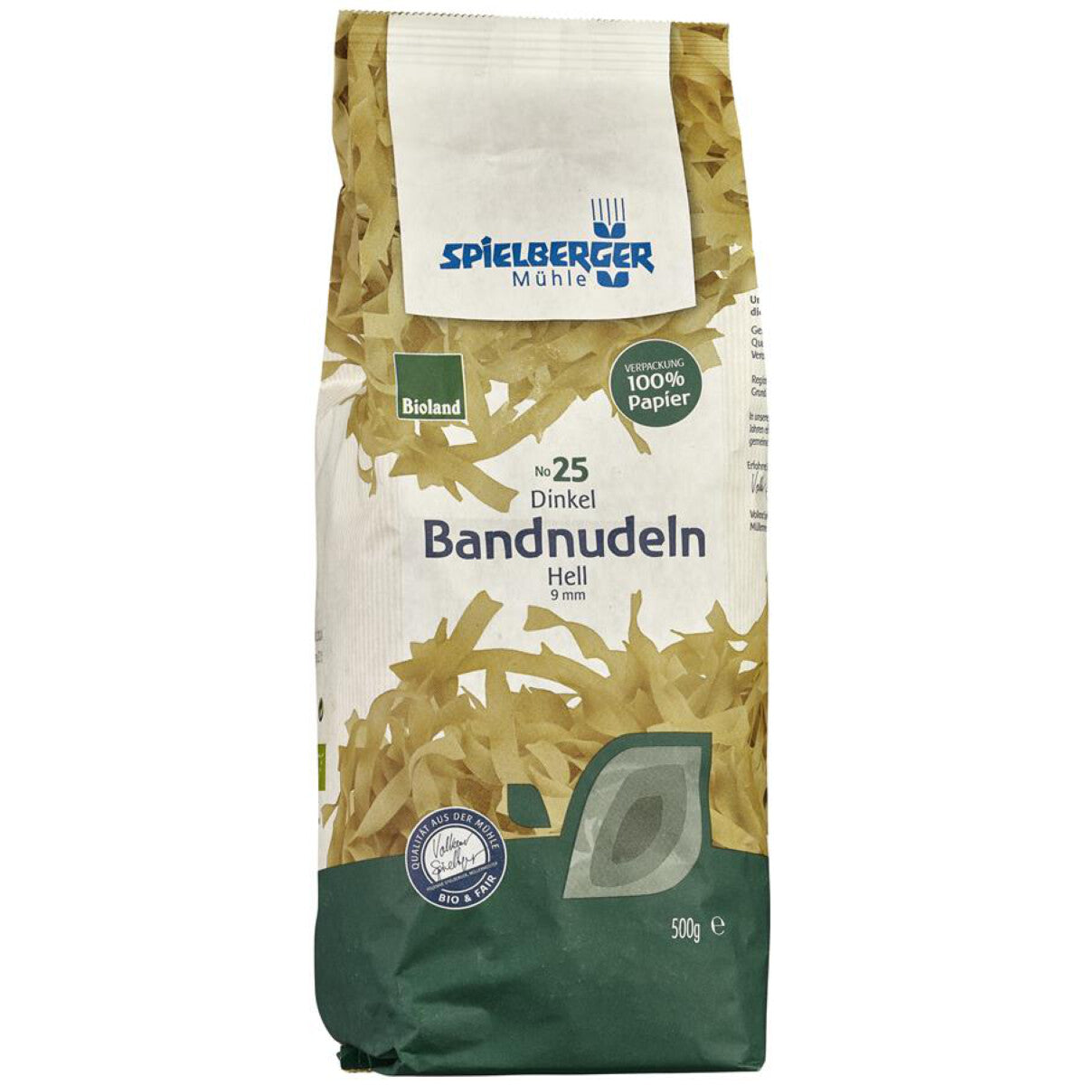 SPIELBERGER MÜHLE Dinkel-Bandnudeln hell, 9mm - 500 g