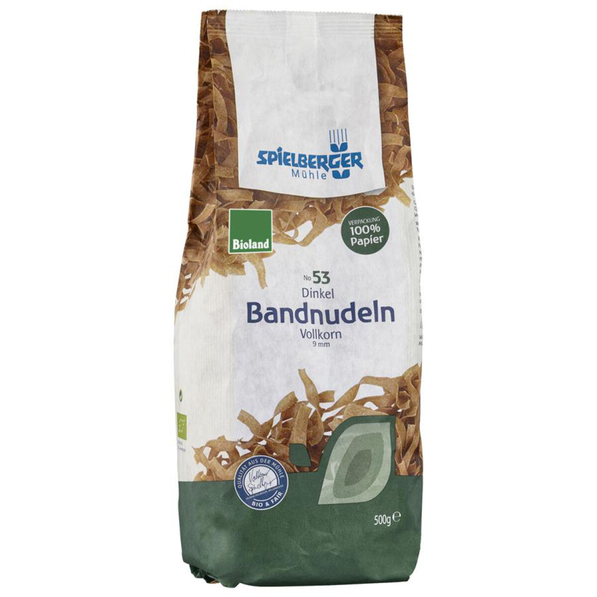 SPIELBERGER MÜHLE  Dinkel-Vollkorn Bandnudeln 9mm - 500 g
