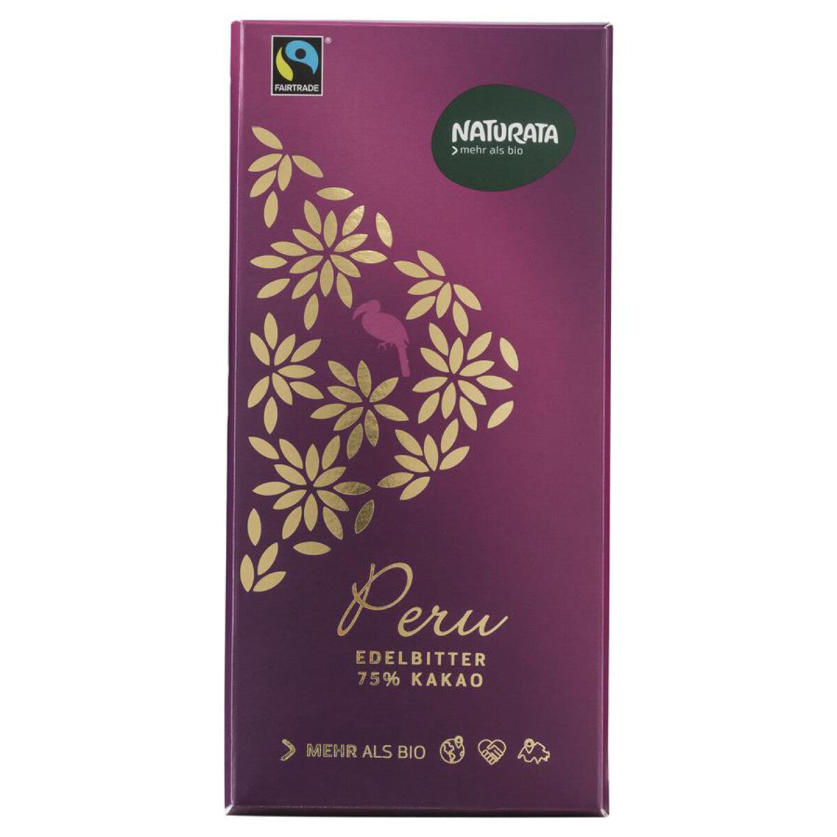 NATURATA Edelbitter Peru Schokolade 75% - 100 g