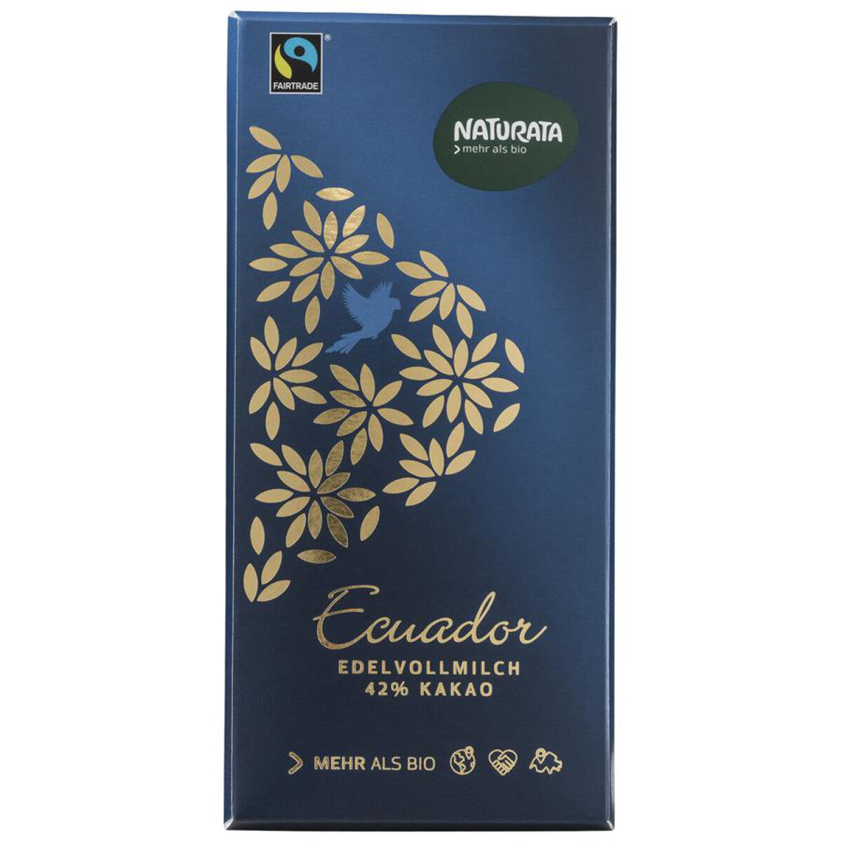 NATURATA Edelvollmilch Ecuador Schokolade 42% - 100 g