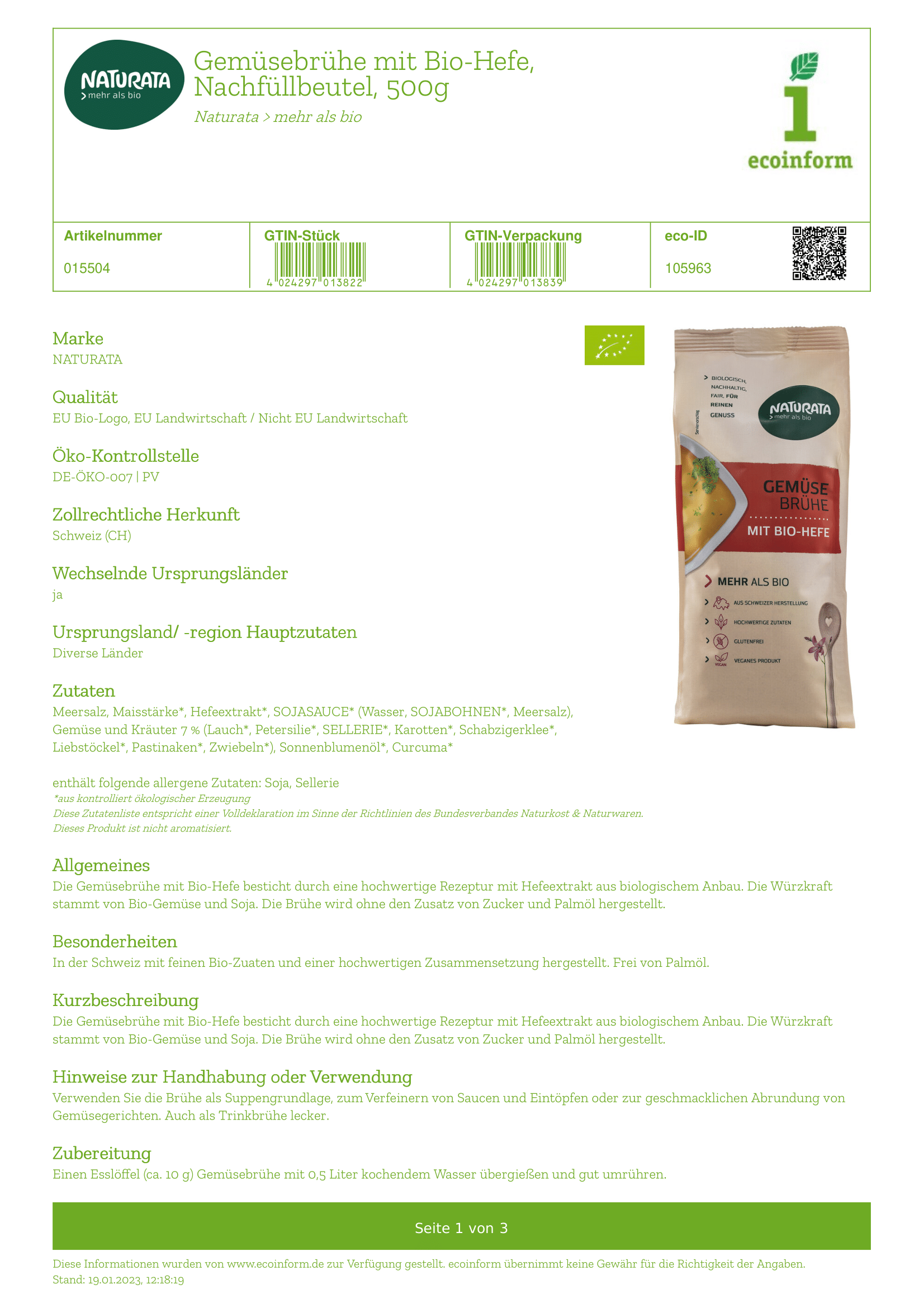 Gemüsebrühe mit Hefe