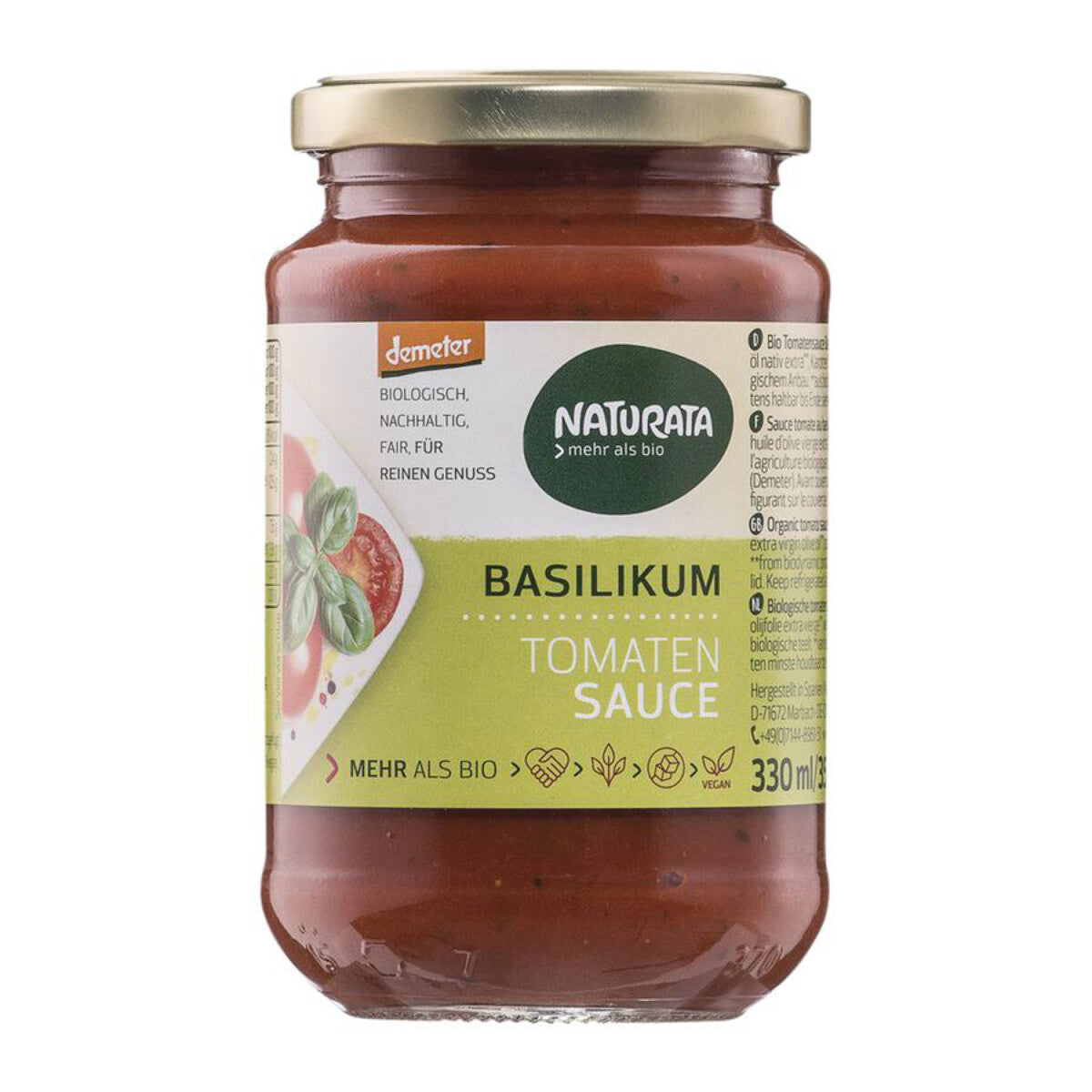 NATURATA Basilikum Tomatensauce - 330 ml