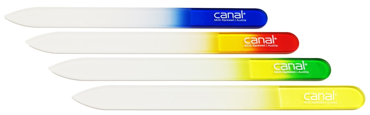 CANAL Hartglasfeile beidseitig farbiger Verlauf -  14 cm 