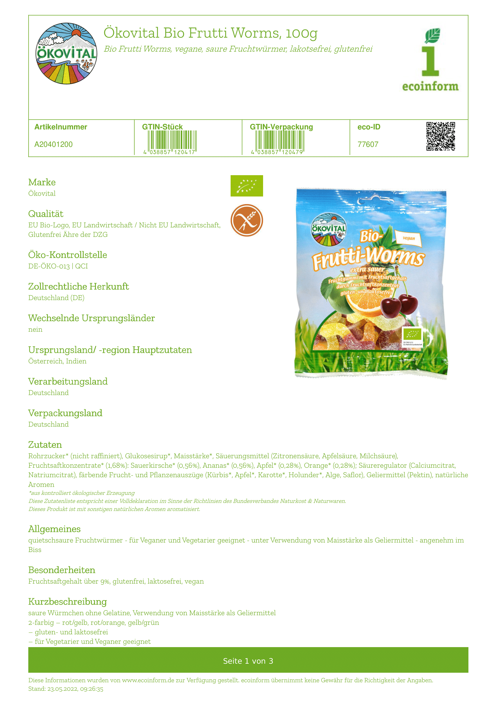 Frutti-Worms extra sauer
