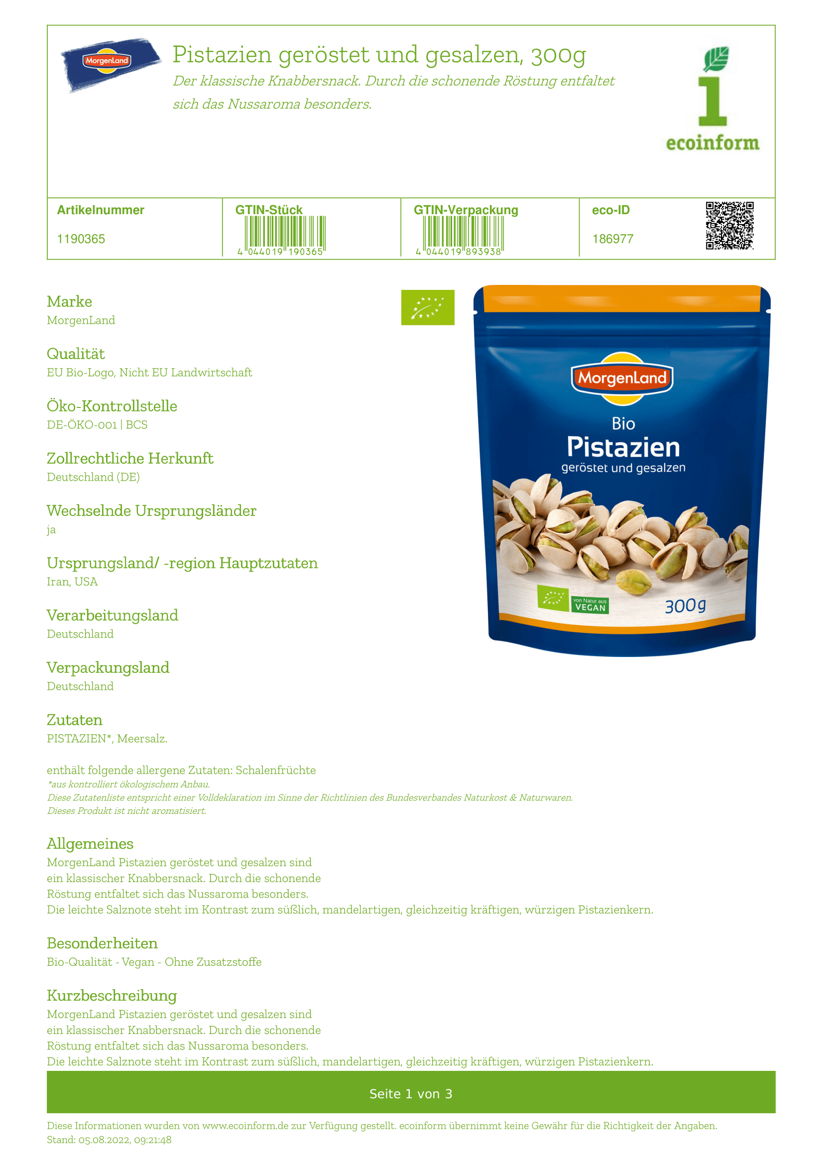 Pistazien mit Schale