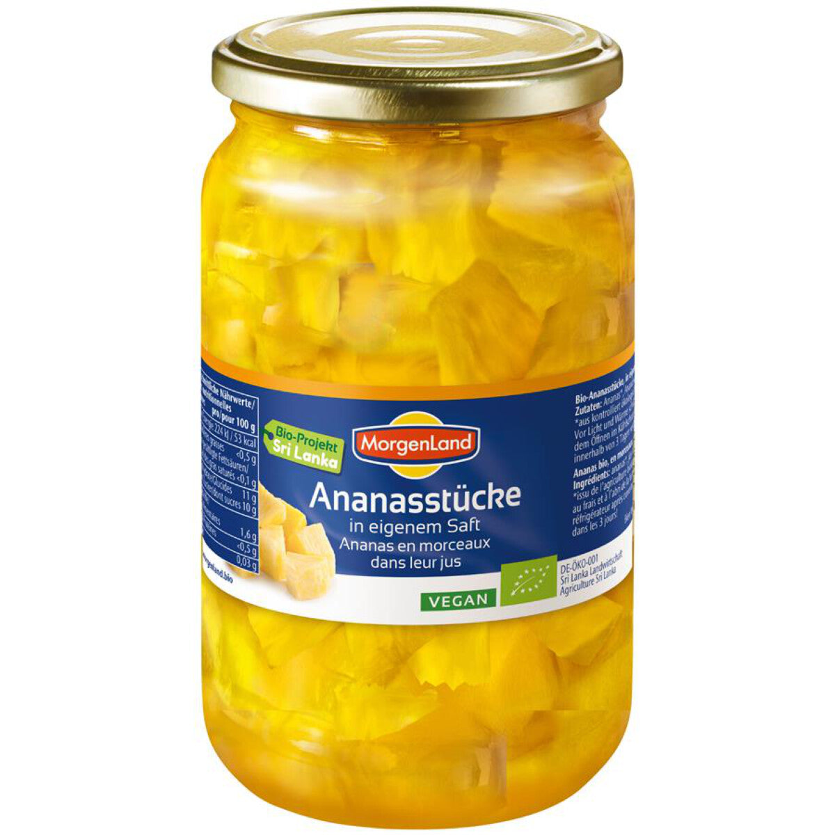 MORGENLAND Ananasstücke im eigenen Saft - 720 ml