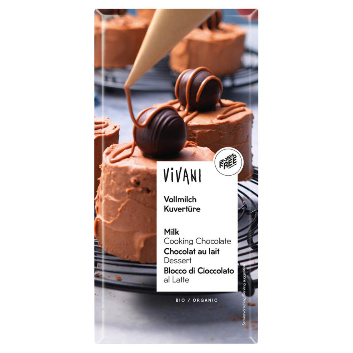 VIVANI Vollmilch Kuvertüre-Tafel - 200 g