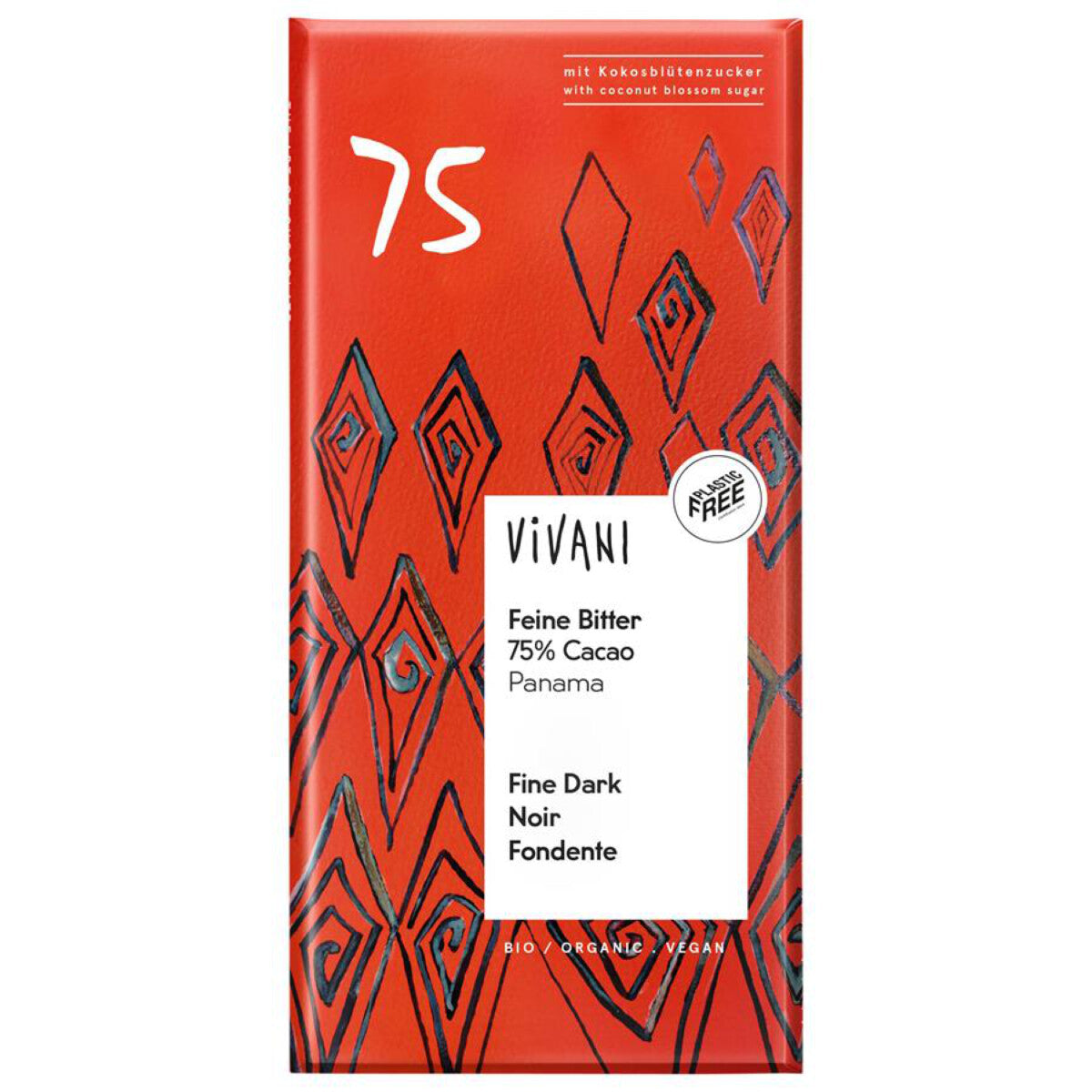VIVANI Feine Bitter 75% Cacao Panama - 80 g