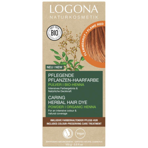 LOGONA Pflanzenhaarfarbe Flammenrot - 100 g