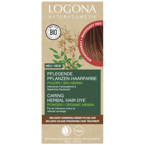 LOGONA Pflanzenhaarfarbe Mahagonirot - 100 g