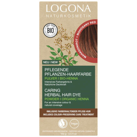 LOGONA Pflanzenhaarfarbe Mahagonirot - 100 g