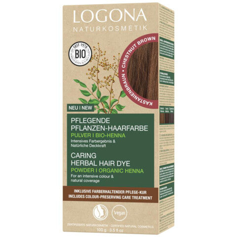 LOGONA Pflanzenhaarfarbe Kastanienbraun - 100 g