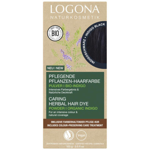 LOGONA Pflanzenhaarfarbe Indigoschwarz - 100 g