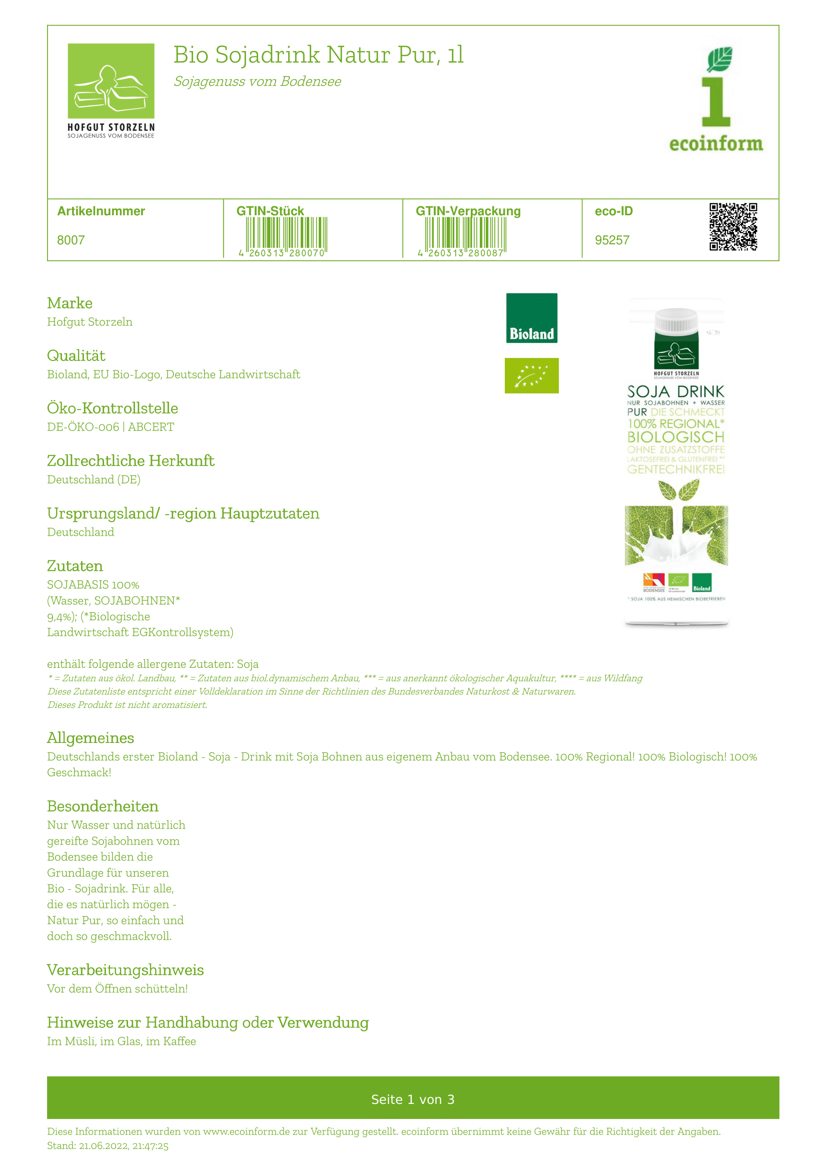 Soja Drink Natur pur