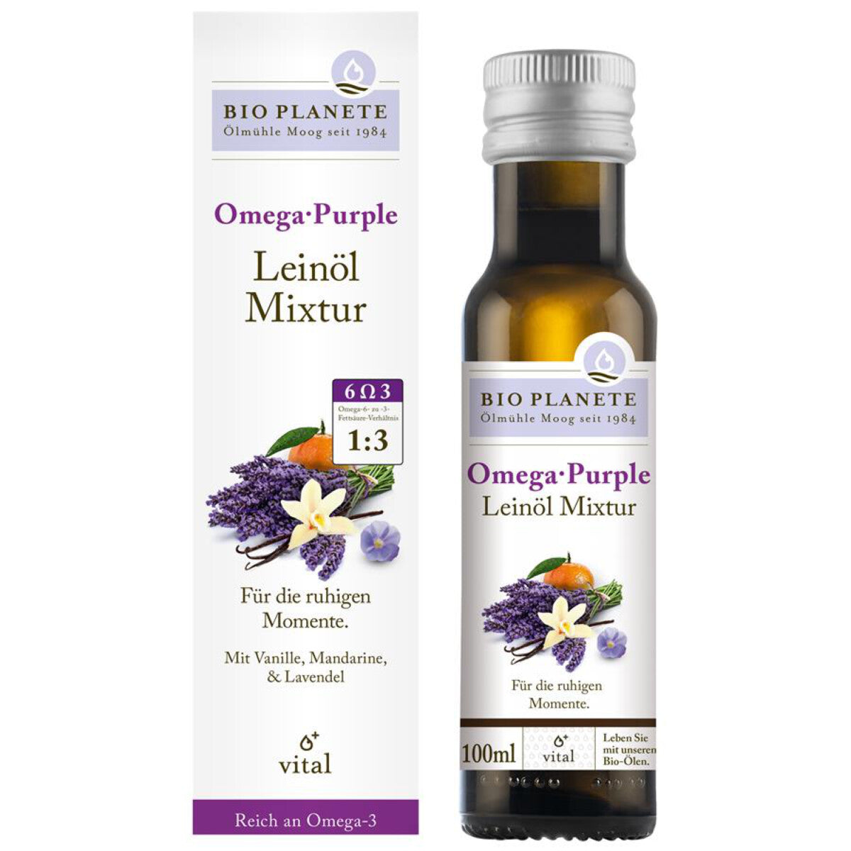 BIO PLANETE Omega Purple Leinöl Mixtur - 0,1 l