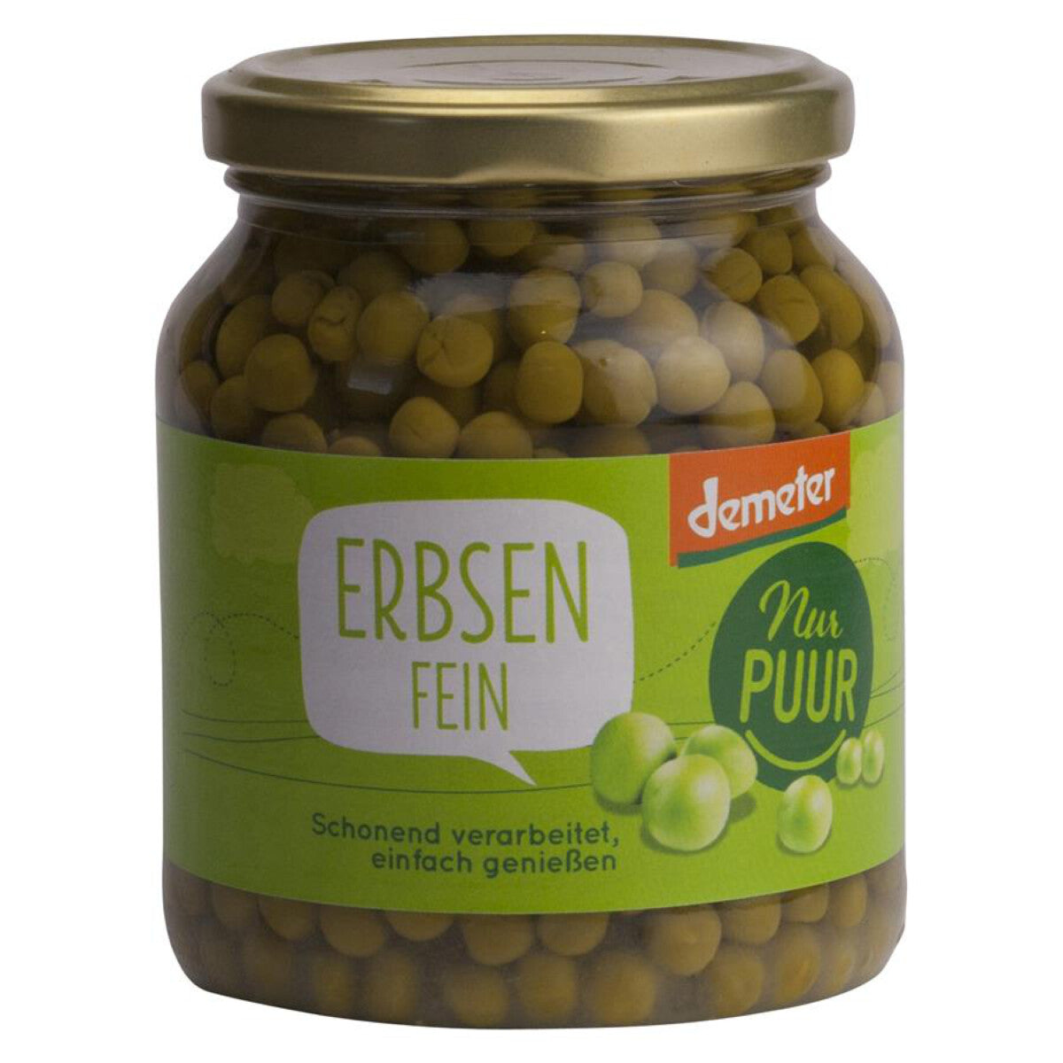 NUR PUUR Feine Erbsen - 350 g