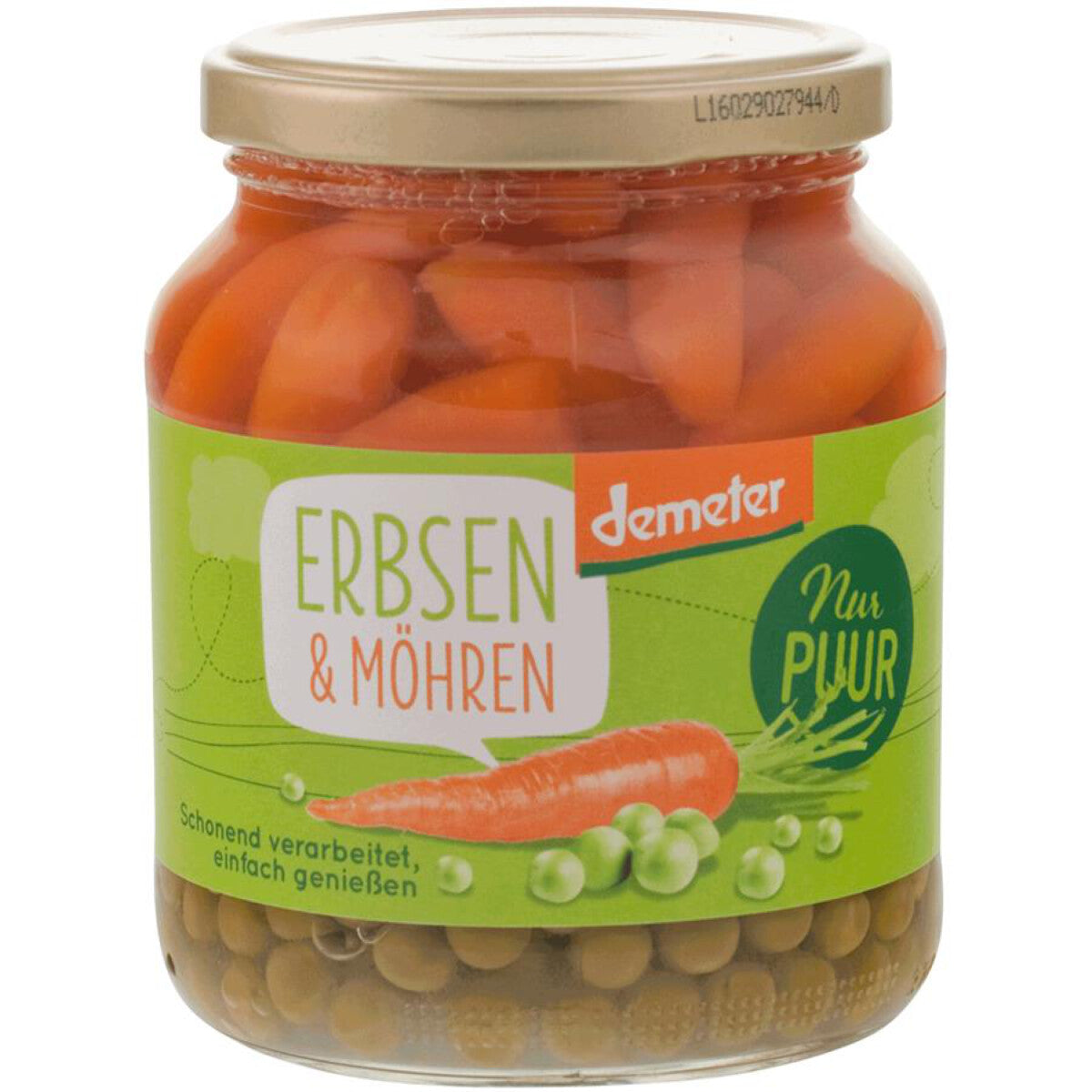 NUR PUUR Erbsen & Möhren - 350 g