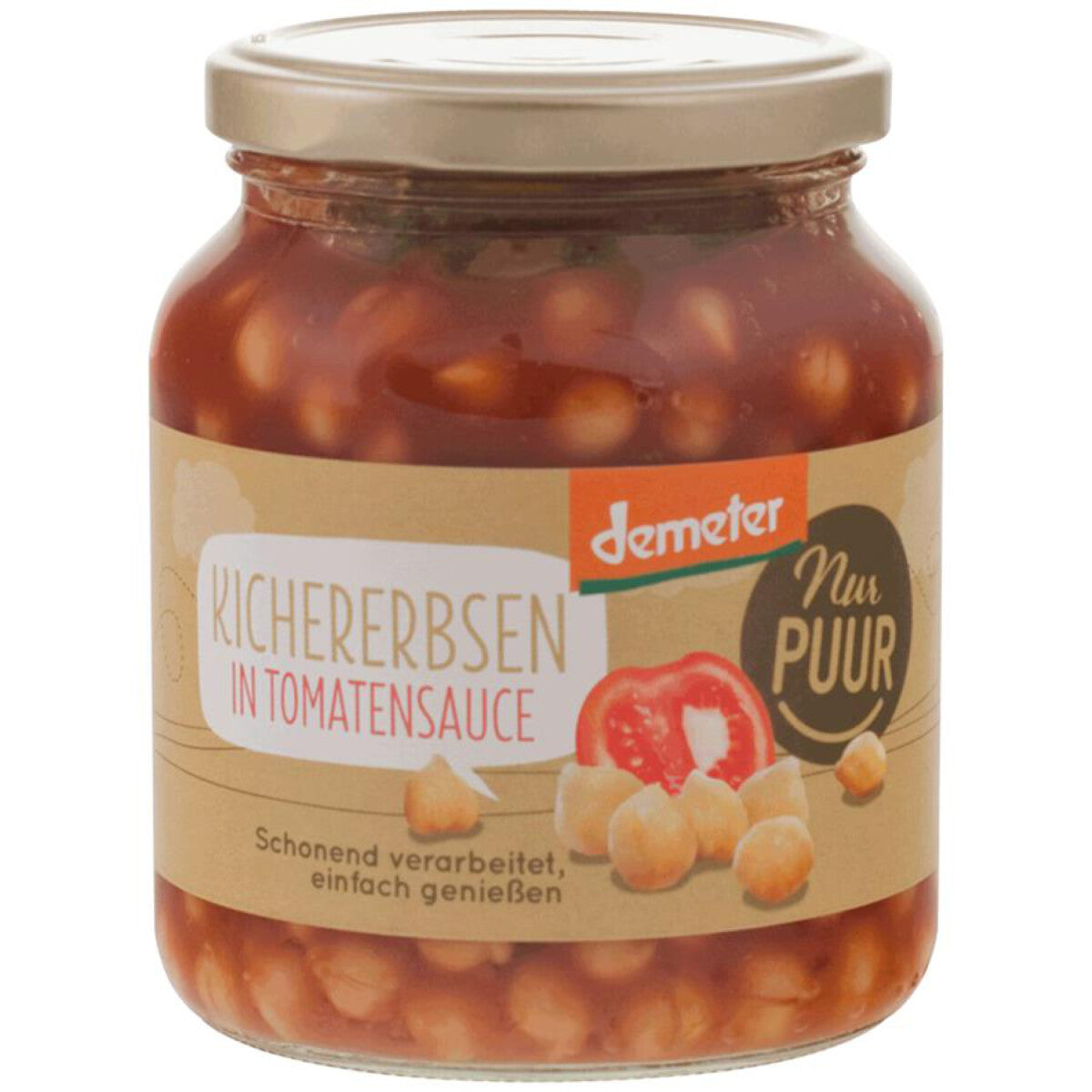 NUR PUUR Kichererbsen in Tomatensauce - 350 g