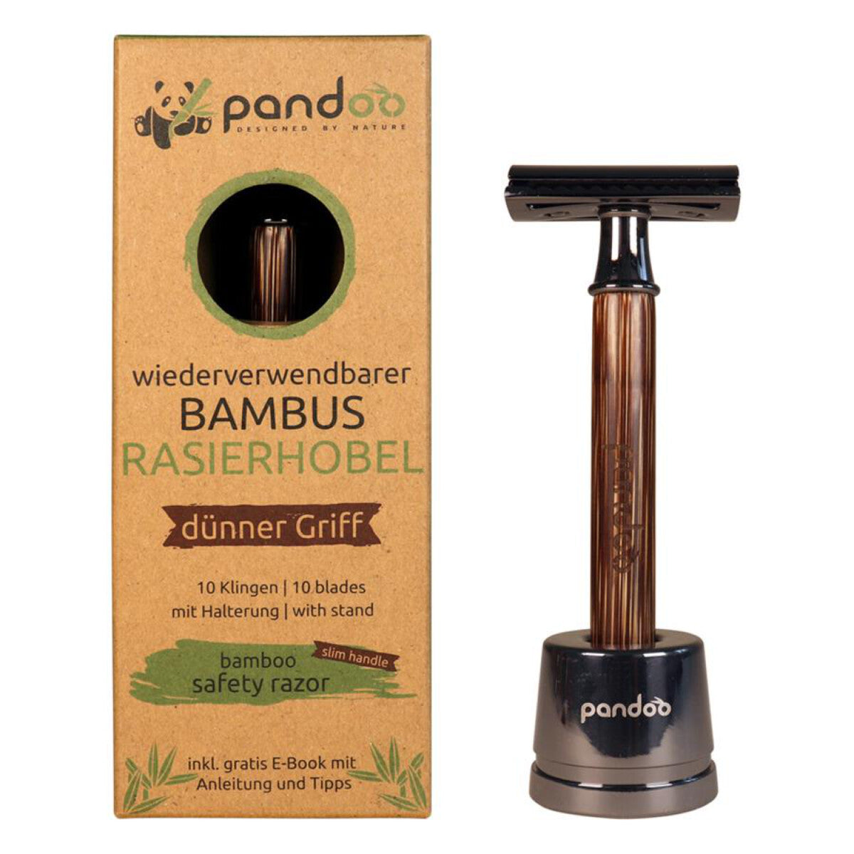 PANDOO Rasierhobel Bambus dünner Griff - 1 Stk.