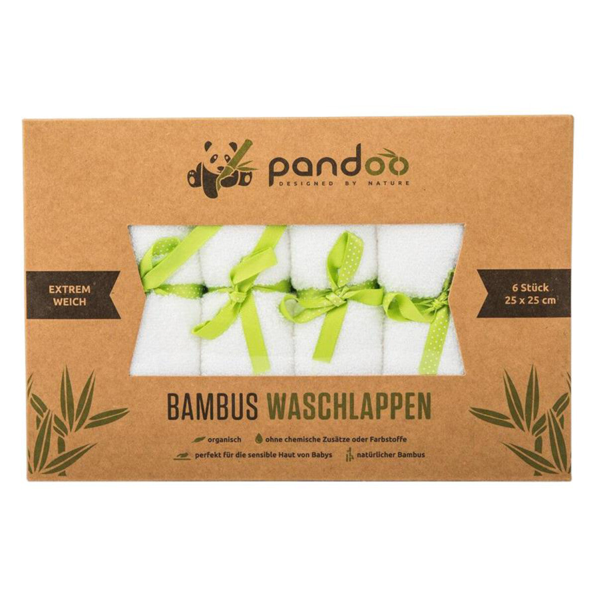 PANDOO Bambus Waschlappen 1 Pkg. - 6 Stk.