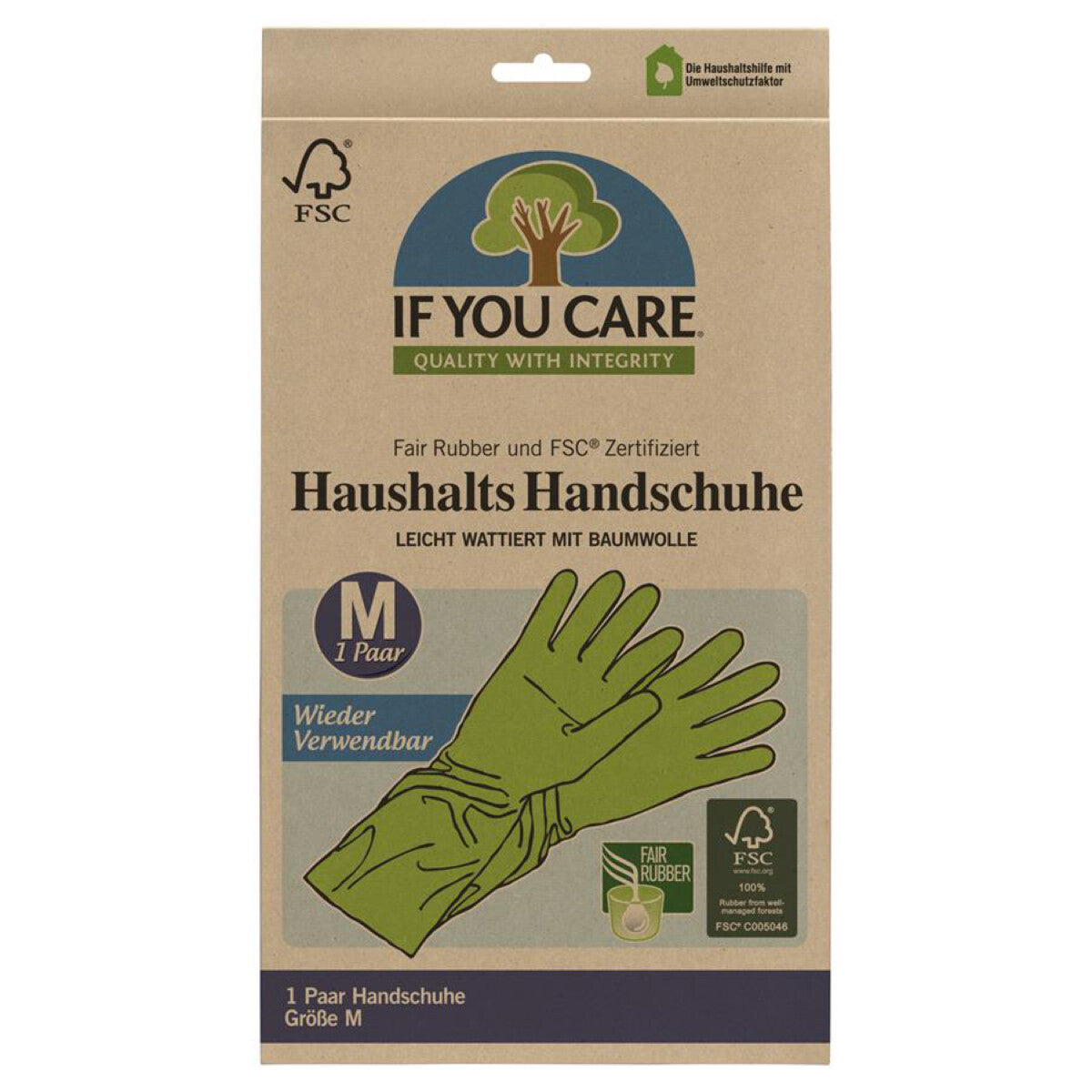IF YOU CARE Gummi Handschuhe Medium - 1 Paar
