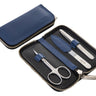 CANAL Reißverschluss-Etui aus Spaltleder dunkelblau - 3-teilig