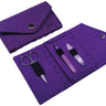 CANAL Manikür-Etui aus Filz mit Druckknopf violett - 3-teilig