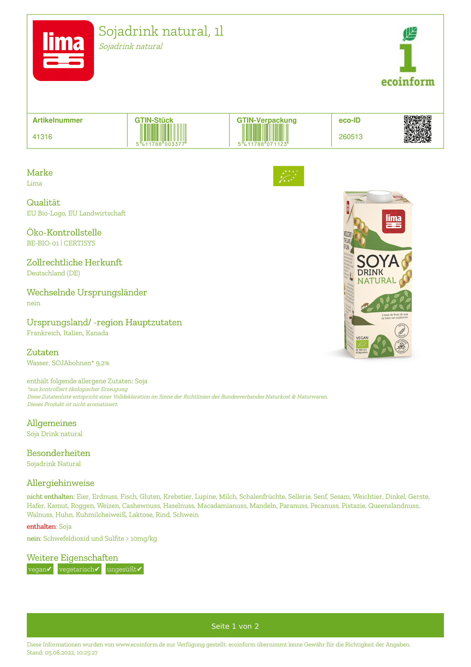 Soya Drink Natural