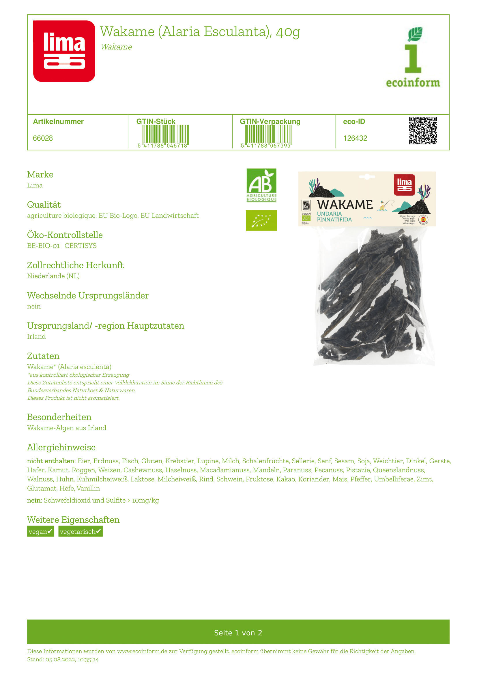 Wakame organic