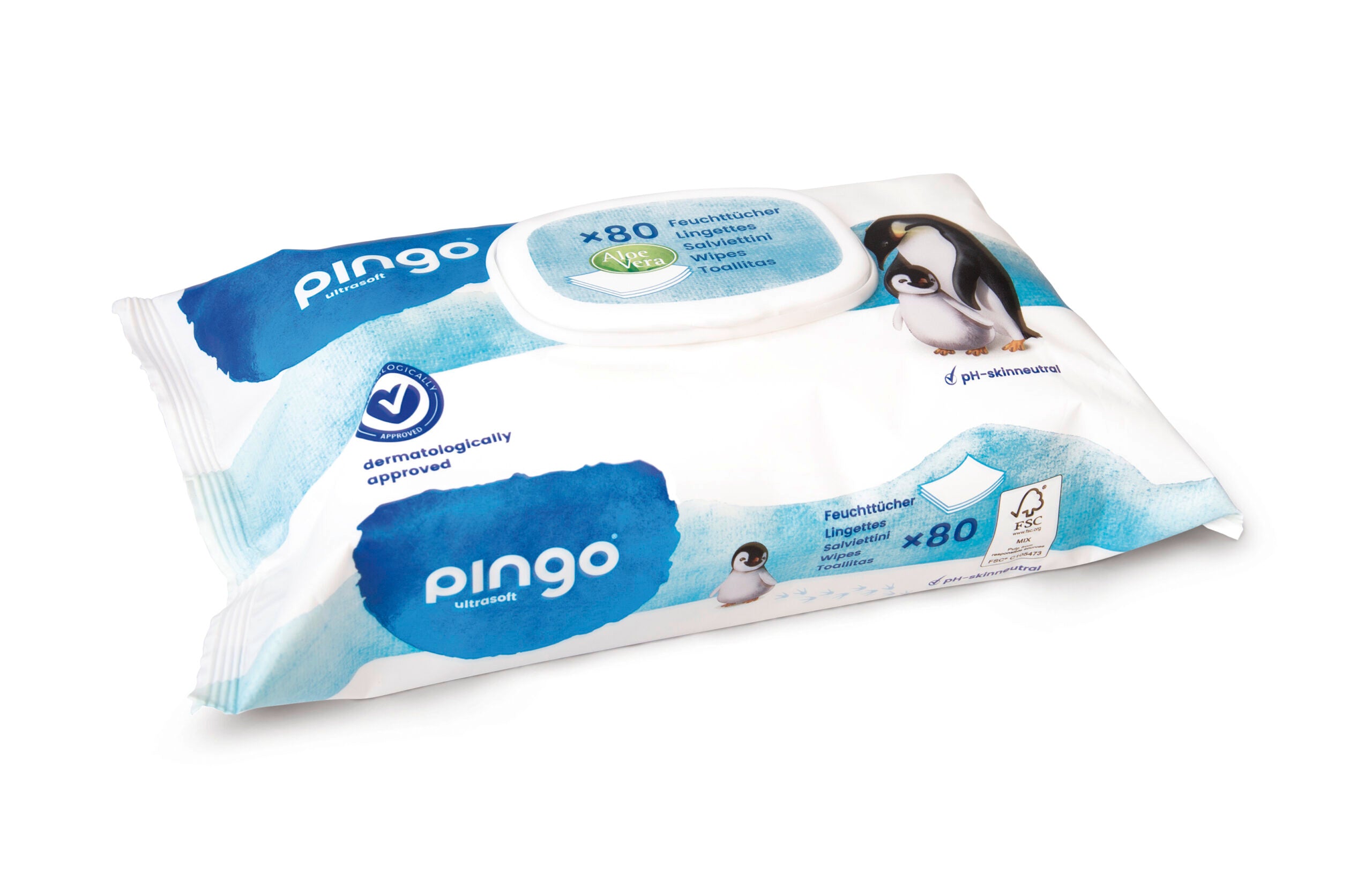 PINGO SWISS Feuchttücher Pinguin - 80 Stk.